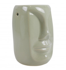 Profumo Brule Viso Moai in ceramica beige