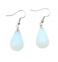 Shape earrings drop natural opal hook with silver plated.