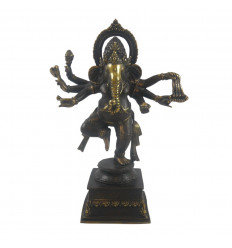 Statue de Ganesh Assis en Bronze 20cm. Artisanat d'Asie.