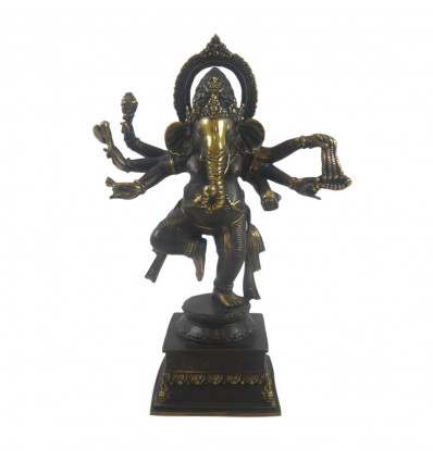 Statua di Ganesh seduta in bronzo 20cm. Artigianato dall'Asia.