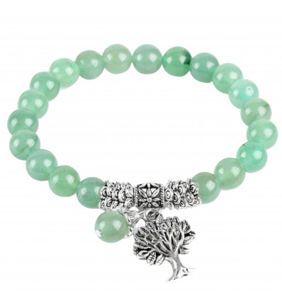 Aventurine + Tree of Life Bracelet - 8mm Balls