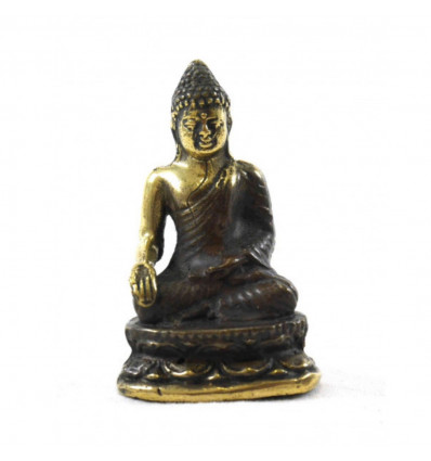 Mini Statuette of Bhumisparsha Buddha in Bronze