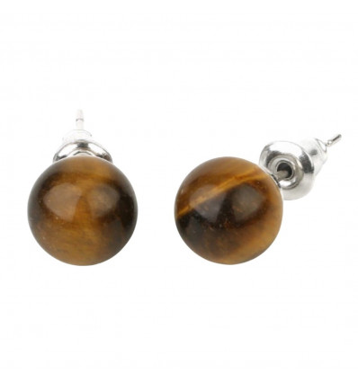 Natural Tiger Eye Stud Earrings