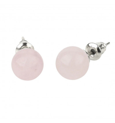 Faceted Rose Quartz Stud Earrings