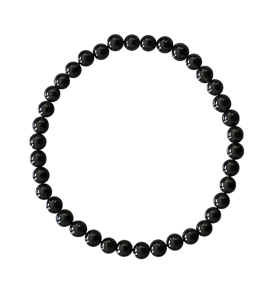 Bracelet Elégant et Chic en Obsidienne noire boules 4mm
