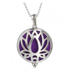 Collier Aromathérapie avec pendentif diffuseur de parfum, motif Fleur de Lotus