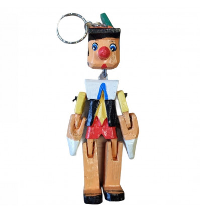 Porte-clé Pinocchio Artciulé en Bois Multicolore Pratique et Original