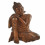 Statua di Buddha Pensatore h30cm - Legno massello intagliato a mano.