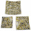 Piatto a mosaico quadrato in terracotta 25x25cm - Decorazione a mosaico in vetro dorato e motivo fiore nero della vita