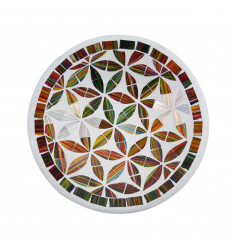 Plat ø23cm en Terre cuite et Mosaïque de verre - Multicolore
