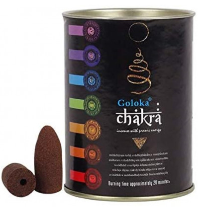Box of 24 incense cones Backflow Goloka Chakra - Natural Indian Incense