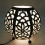 Moroccan bedside lamp in black wrought iron and white fabric ⌀20cm