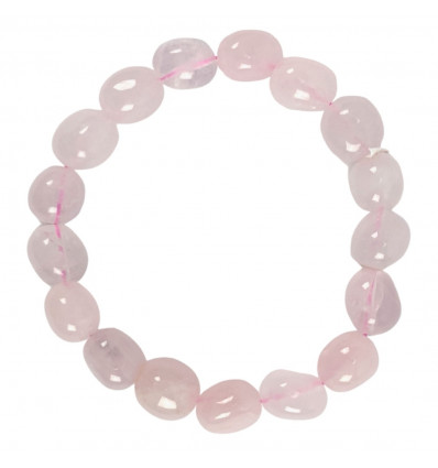 Lithotherapy bracelet in Quartz Rose, 10mm aaa rolled stones