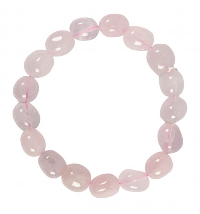 Rose Quartz Lithotherapy Bracelet, 10mm tumbled stones grade AAA