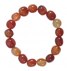 Lithotherapy bracelet in Cornaline, 10mm grade A rolled stones