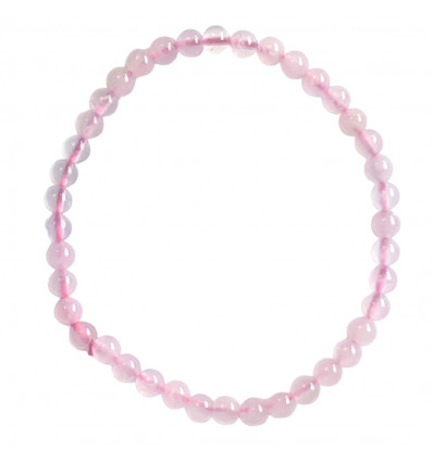 Bracciale in quarzo rosa - Palline da 4 mm