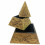 Boîte à bijoux dorée forme Pyramide 20cm - Décor floral
