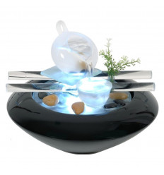 Fontana interna "Cristal Line Tea Time" in vetro e ceramica