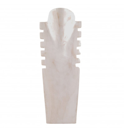 Bust display necklaces, serrated solid wood white brushed H40cm