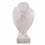 Buste présentoir à colliers sur pied en bois finition blanc cérusé 30cm