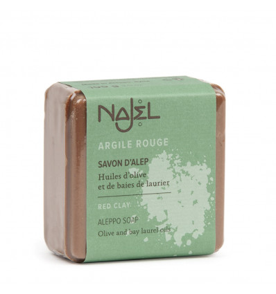 Soap of Aleppo face with red clay, detoxifying treatment toning.
