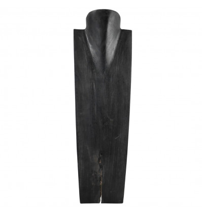 Présentoir spécial colliers longs H50cm buste en bois massif noir