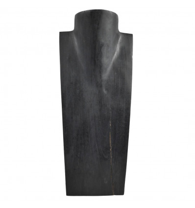 Déstockage Buste - Présentoir à colliers en bois massif noir 35cm
