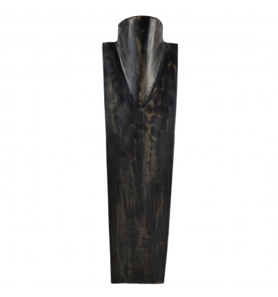 Déstockage ! Présentoir spécial colliers longs 60cm - Buste en bois finition "noir vintage"
