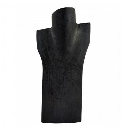 Destocking! Bust display with necklaces in solid wood black 30cm