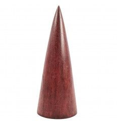Bracelet display - cone 20cm in solid wood red finish