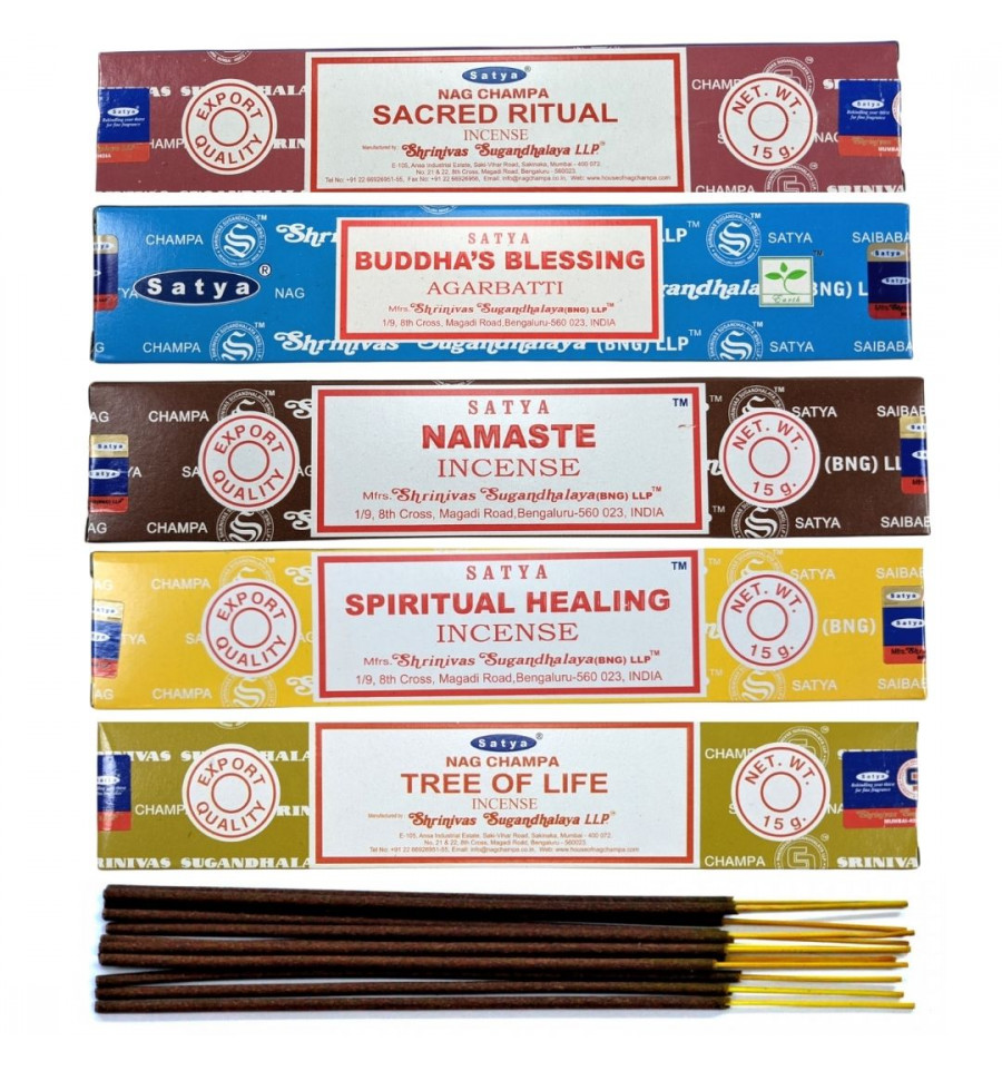 Assortment of Natural Incense Relaxation Meditation 60 Satya Sticks