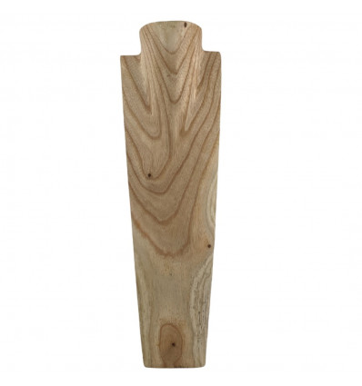 Destocking! Speciale espositore collane lunghe 50cm Busto in legno massello grezzo