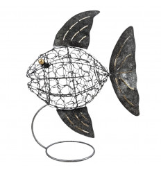 Large statue Fish in Wrought Iron Artisanal 40cm