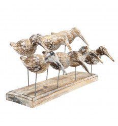 Weathered wooden seagulls - Marine decoration to pose