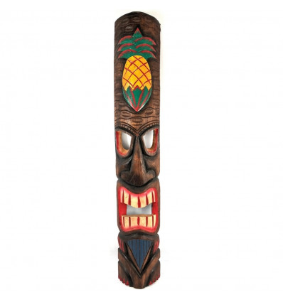 Grand MasqueTiki style Polynésien 100cm. Motif Ananas