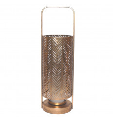 Lanterna "Bulak" 40cm in Vetro e Metallo Oro
