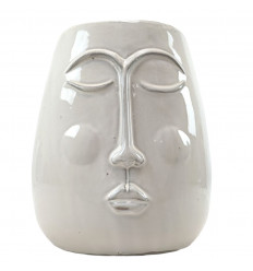 Vaso Grande o Buddha Head Pot Cover in Ceramica Artigianale 30cm