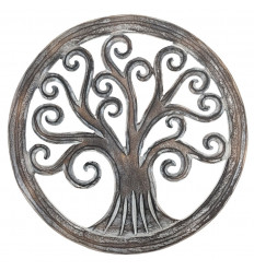 Large wall decoration wall tree of life carved wood -60cm - face