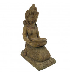 Statue Lakshmi Dewi Sri in Reconstituted Stone 43cm Handicrafts India