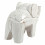 3 Lucky Elephants - Statuette in legno bianco patinato 14/16/18cm