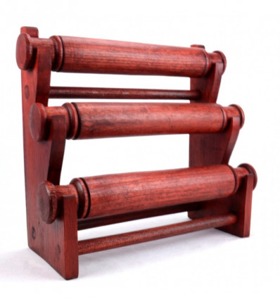 Downgraded - Bracelet holders and watches 3 rushes in solid wood red tint