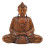 Statua di Buddha seduto nella posizione del loto in legno massello intagliato a mano h20cm