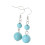 Pair of earrings 2 balls of Turquoise
