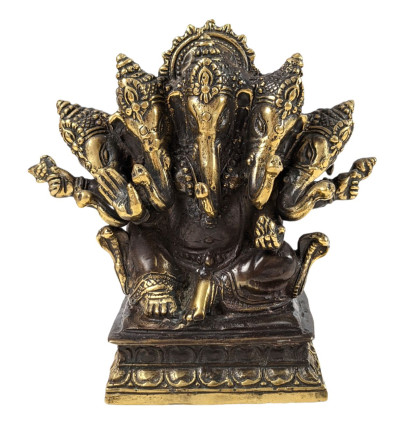 Statuette Ganesh à 5 Têtes en Laiton 13cm