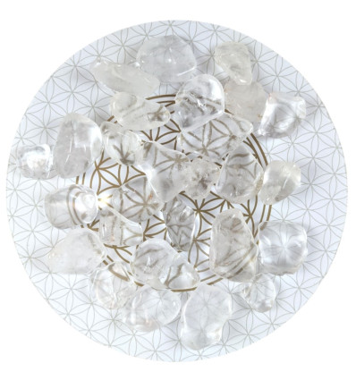 The rock crystal arranged on the flower of life reloading plate