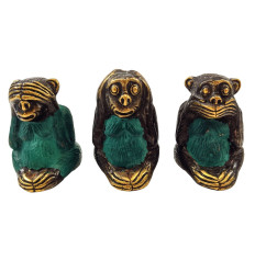 The monkeys of the wisdom. 3 Statues deco bronze H7cm