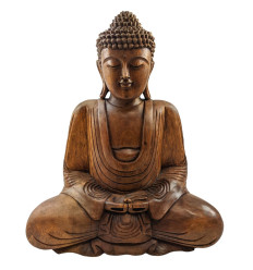 Buddha Statue sitting in a lotus position h40cm Wooden carved hand