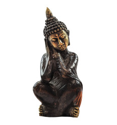 Statuette Buddha thinker in brass 9cm - handmade