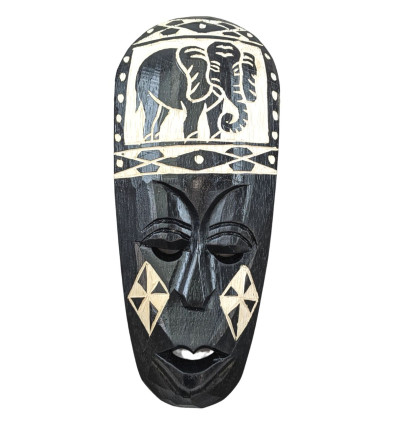 Petit masque africain en bois noir, achat pas cher,.vente en ligne.