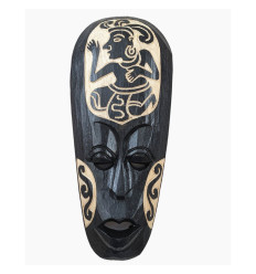 Maschera africana stregone marabout in legno nero. Deco africa economico.